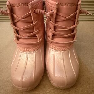 Nautica Blush Pink Cute Waterproof Insulated Snow Boots with zipper!